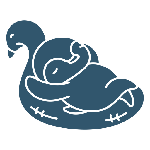Pinguin schläft auf einem Flamingo-Schwimmer PNG-Design