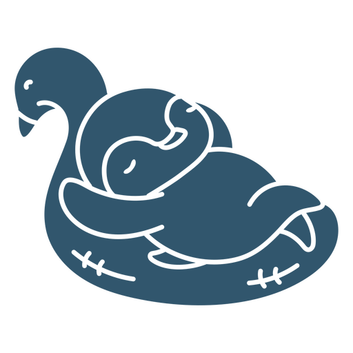 Pingüino durmiendo en un flotador de flamencos Diseño PNG