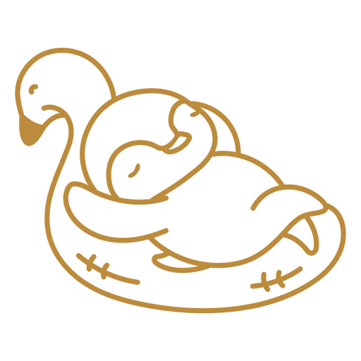 Goldpinguin liegt auf einem Floß PNG-Design