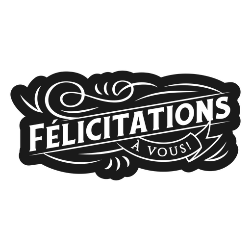 Elegante diseño de felicitaciones en francés. Diseño PNG