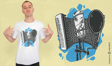 Design de camiseta de microfone profissional