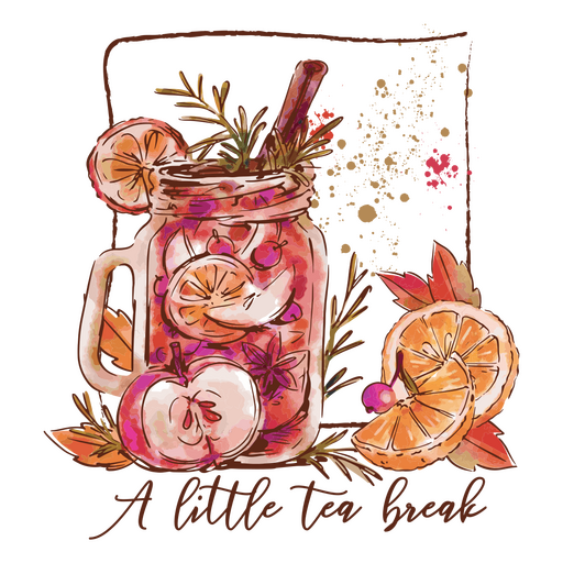 Little tea break illustration PNG Design