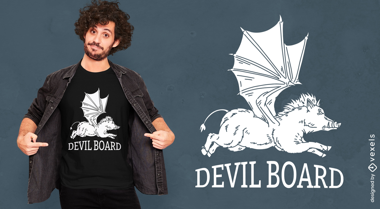 Diseño de camiseta de cerdo salvaje diablo