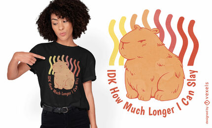 Diseño de camiseta con cita sarcástica de carpincho