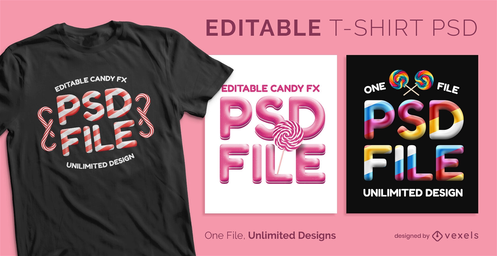 Candy and sweets scalable t-shirt psd
