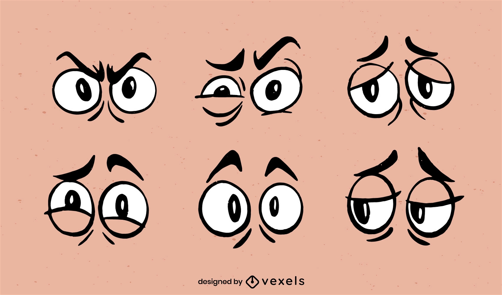 Conjunto de diseño de expresiones de ojo de dibujos animados