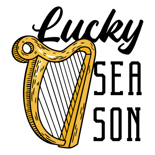 Drawing of a harp PNG Design