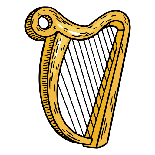 Gold harp PNG Design