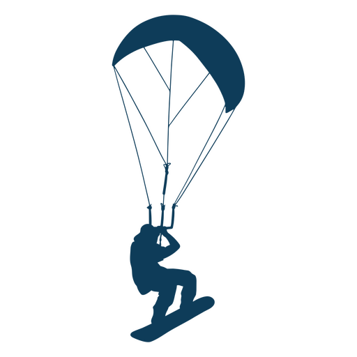 Silhouette of a person paragliding PNG Design