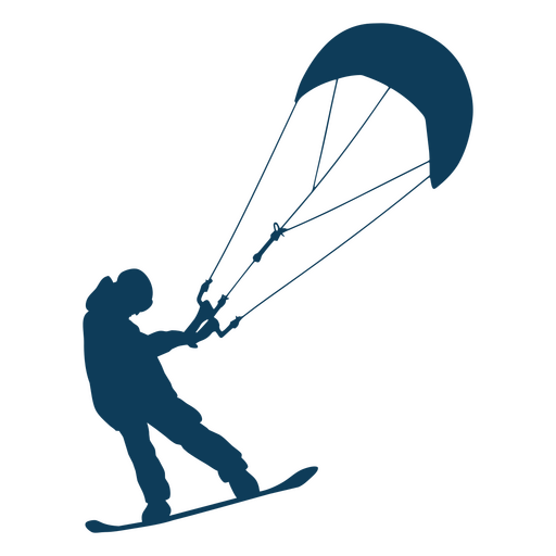 Silhouette of a person parasailing PNG Design