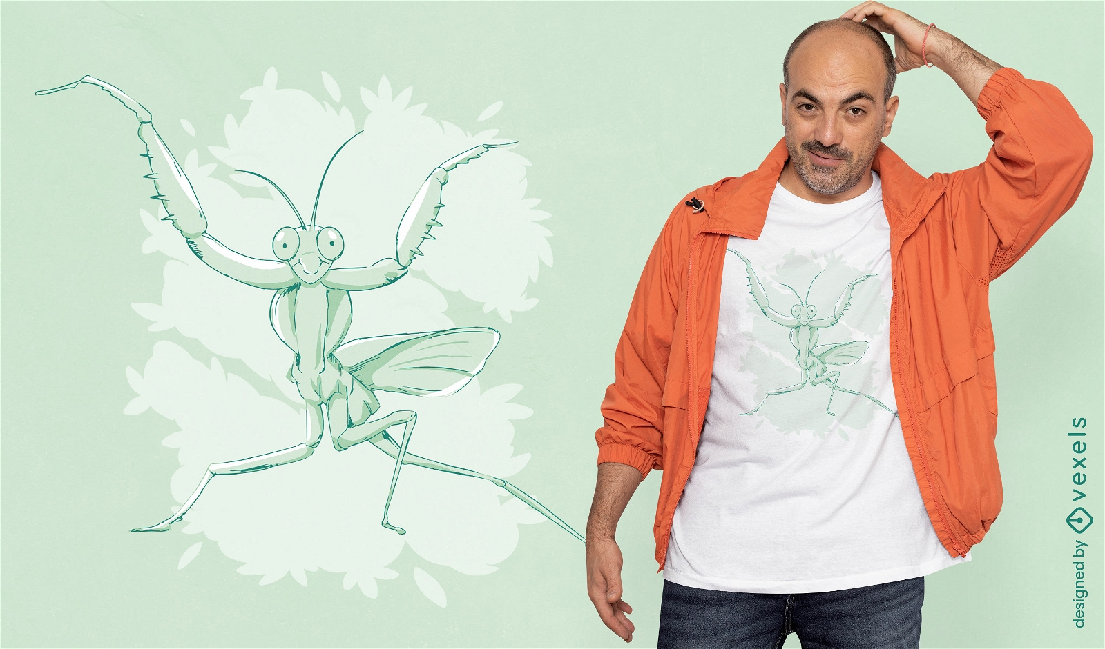 Dancing mantis t-shirt design
