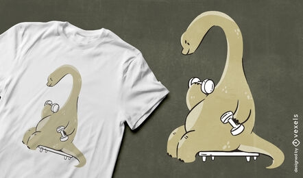 Fitnessstudio-Dinosaurier-T-Shirt-Design