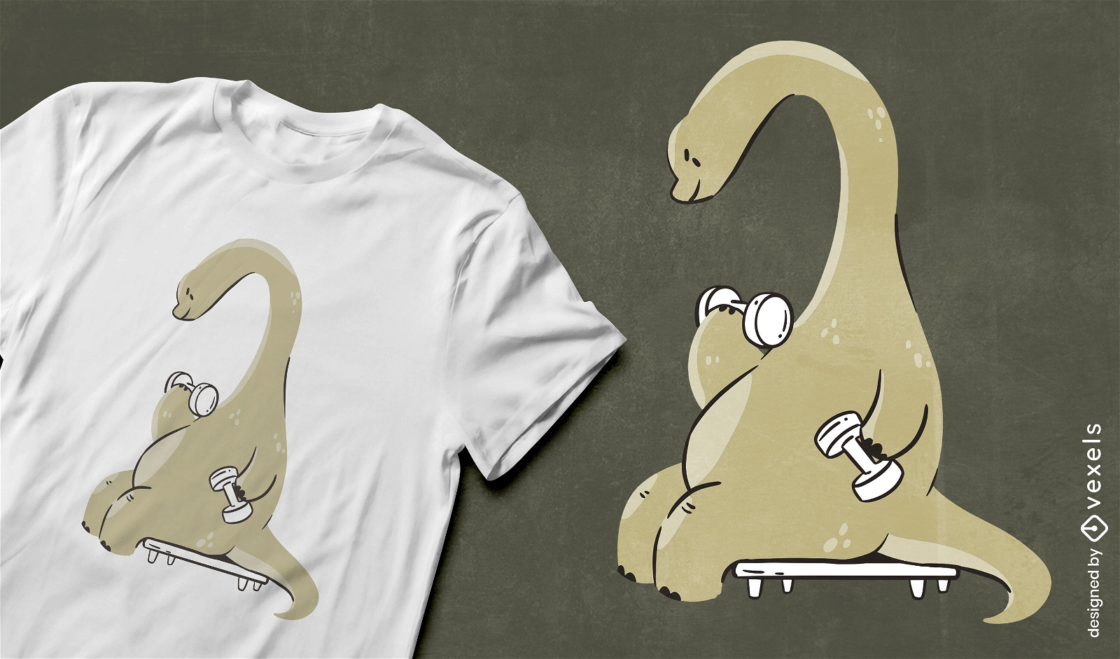 Design de camiseta de dinossauro de ginástica
