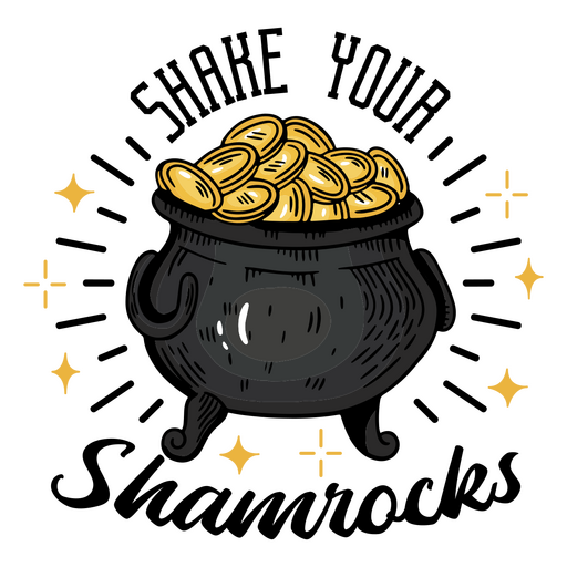 Caldero lleno de monedas de oro Diseño PNG