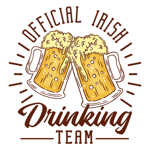 El logotipo oficial del equipo irland?s de bebida. Diseño PNG