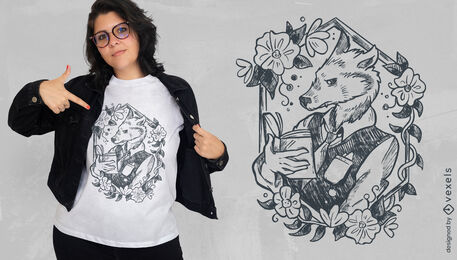 Design de camiseta de leitura de lobisomem
