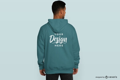 Male Model With Brown Hair And Hoodie Mockup PSD Editable Template