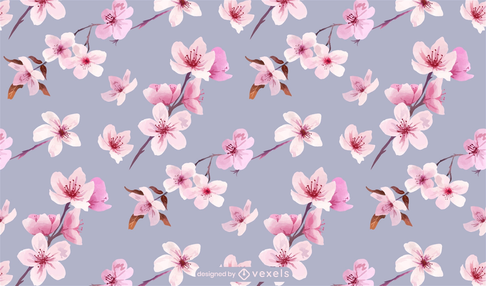Diseño de patrón de flores de flor de cerezo