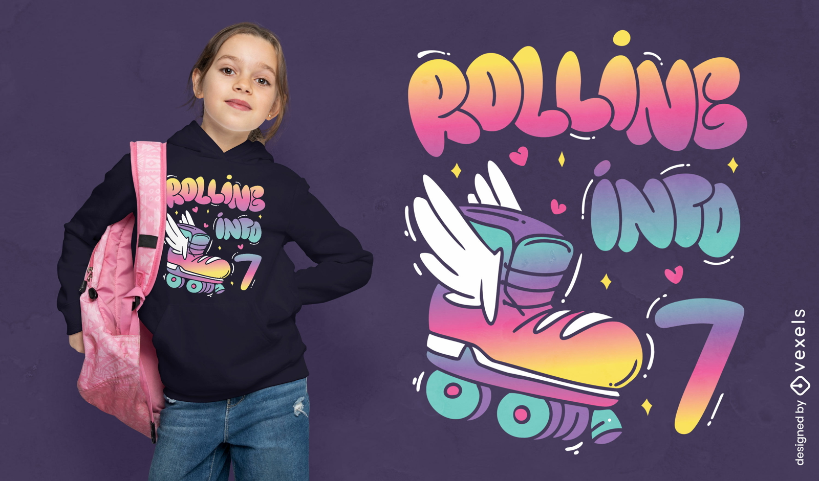Birthday rollerskating t-shirt design