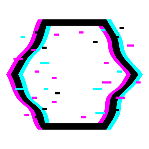 Hexágono de falha roxo e azul Desenho PNG