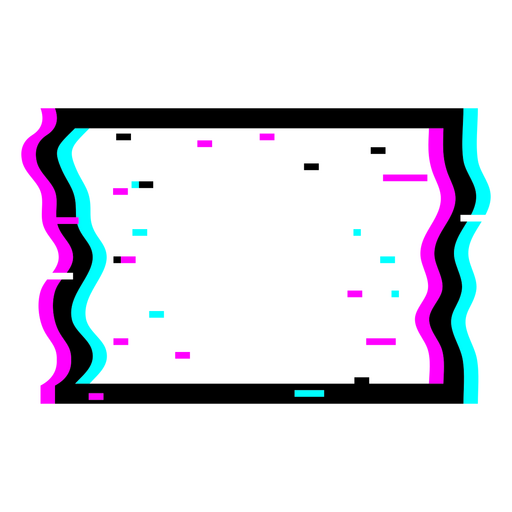 Neon glitch rectangle PNG Design