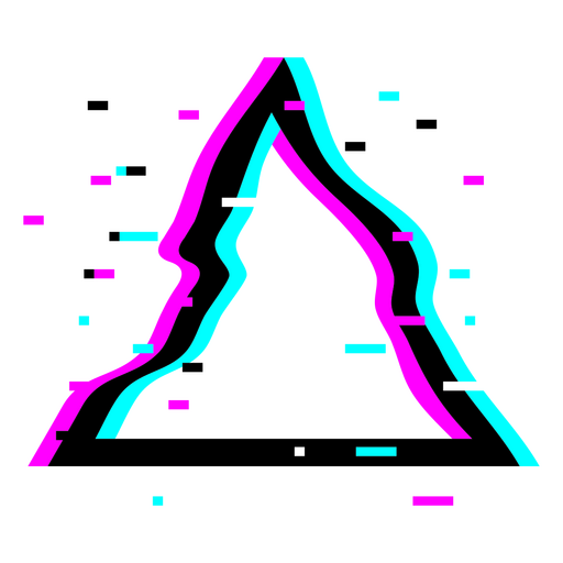 Neon-Glitch-Dreieck PNG-Design