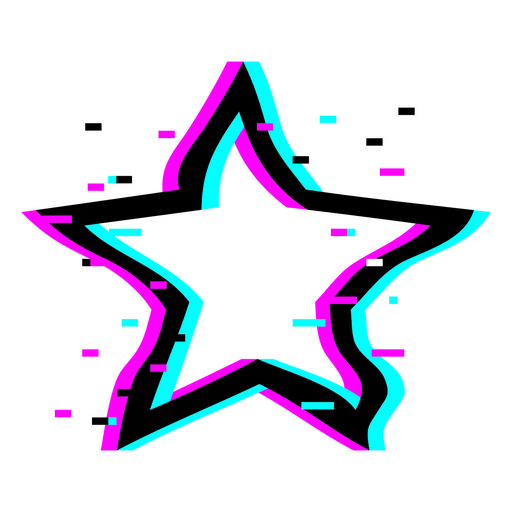 Estrela em cores neon Desenho PNG