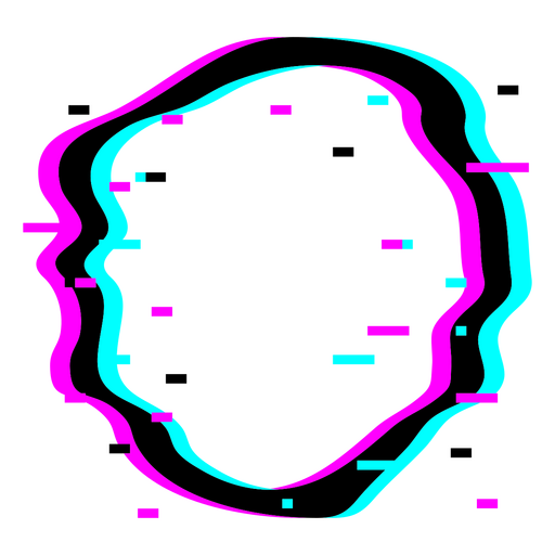 Neon-Glitch oval PNG-Design