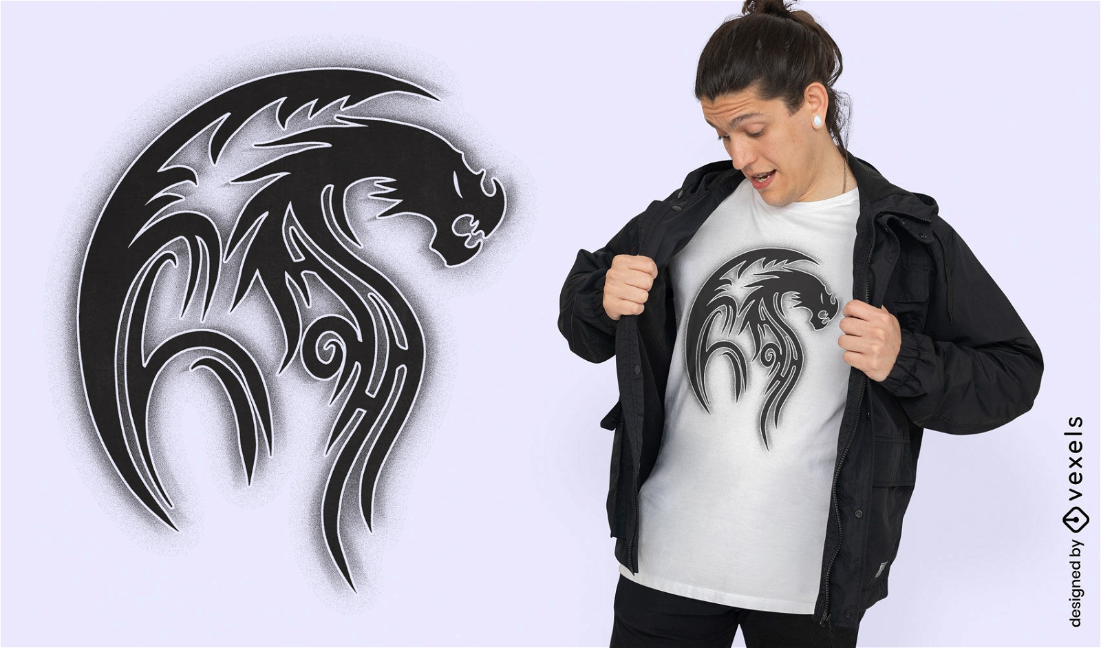 Tribal dragon t-shirt design
