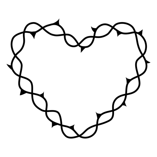 Intrincado desenho de coração de espinho Desenho PNG