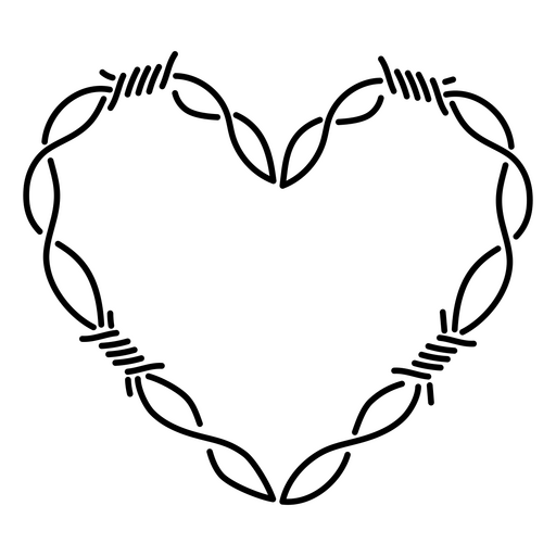Design elegante de coração com videiras entrelaçadas Desenho PNG
