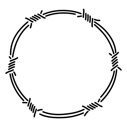 Design minimalista de arame farpado redondo Desenho PNG