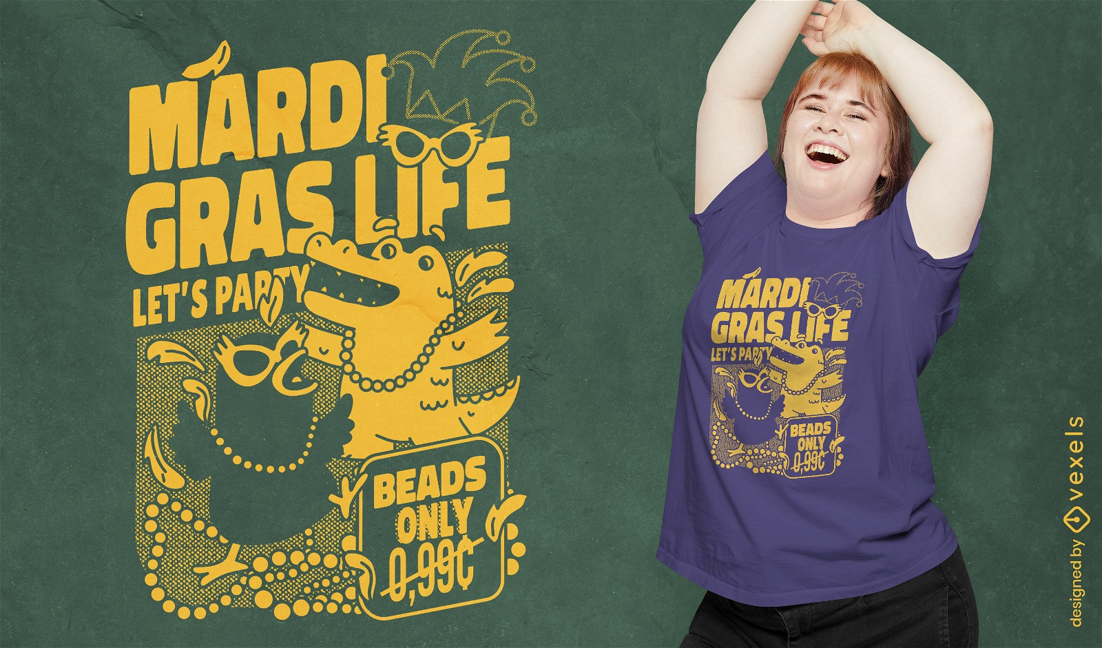 Mardi Gras animals party t-shirt design