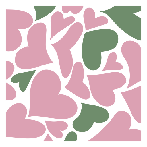 Pink and green hearts PNG Design