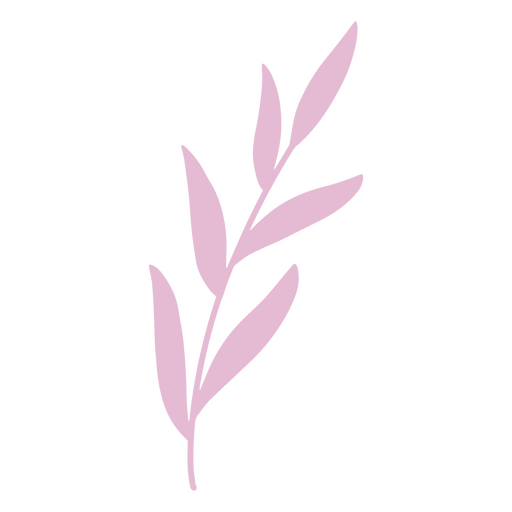 Elegante ilustración de hojas rosas para decoración. Diseño PNG