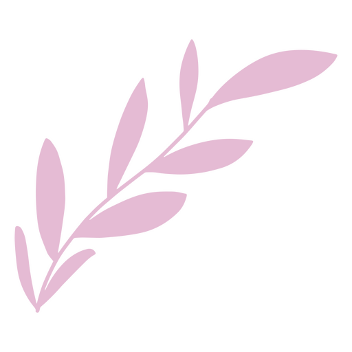 Simple tree branch with pink leaves PNG Design