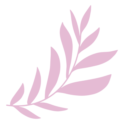 Branch with pink leaves flat PNG Design