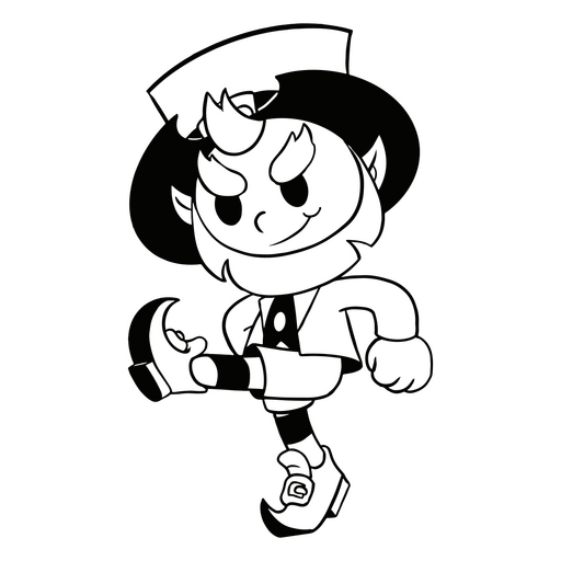 Schwarze Silhouette eines Kobolds mit Hut PNG-Design