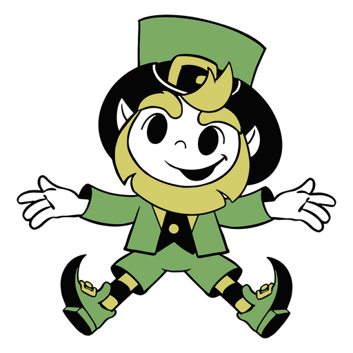St Patrick's day leprechaun character PNG Design
