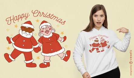 Christmas Santa couple t-shirt design