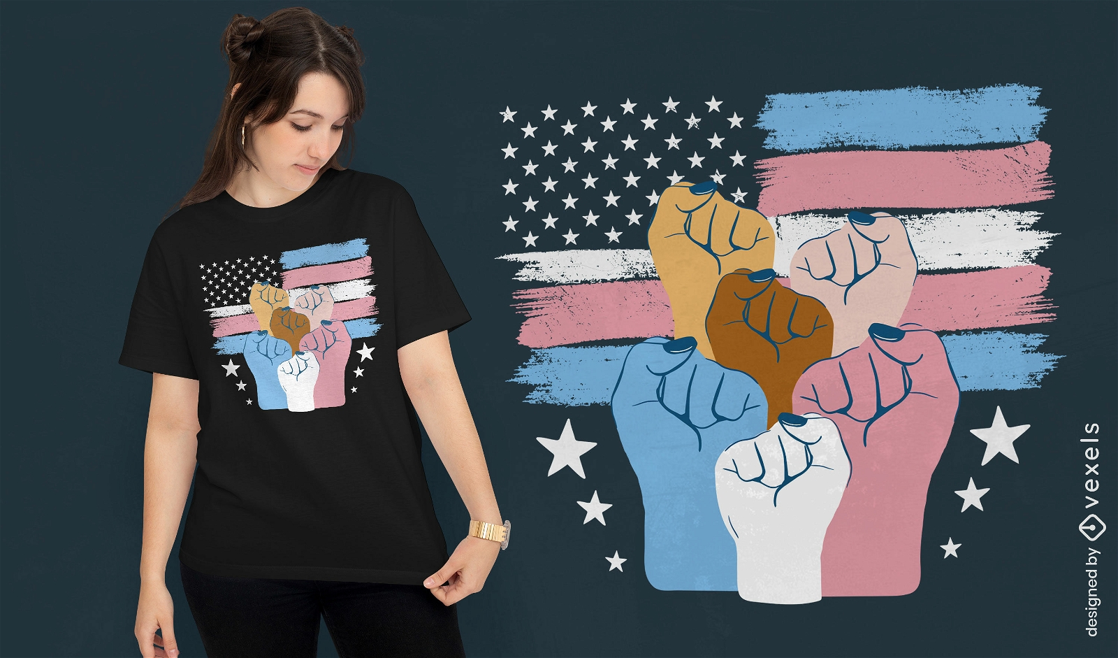 Diseño de camiseta de orgullo trans.