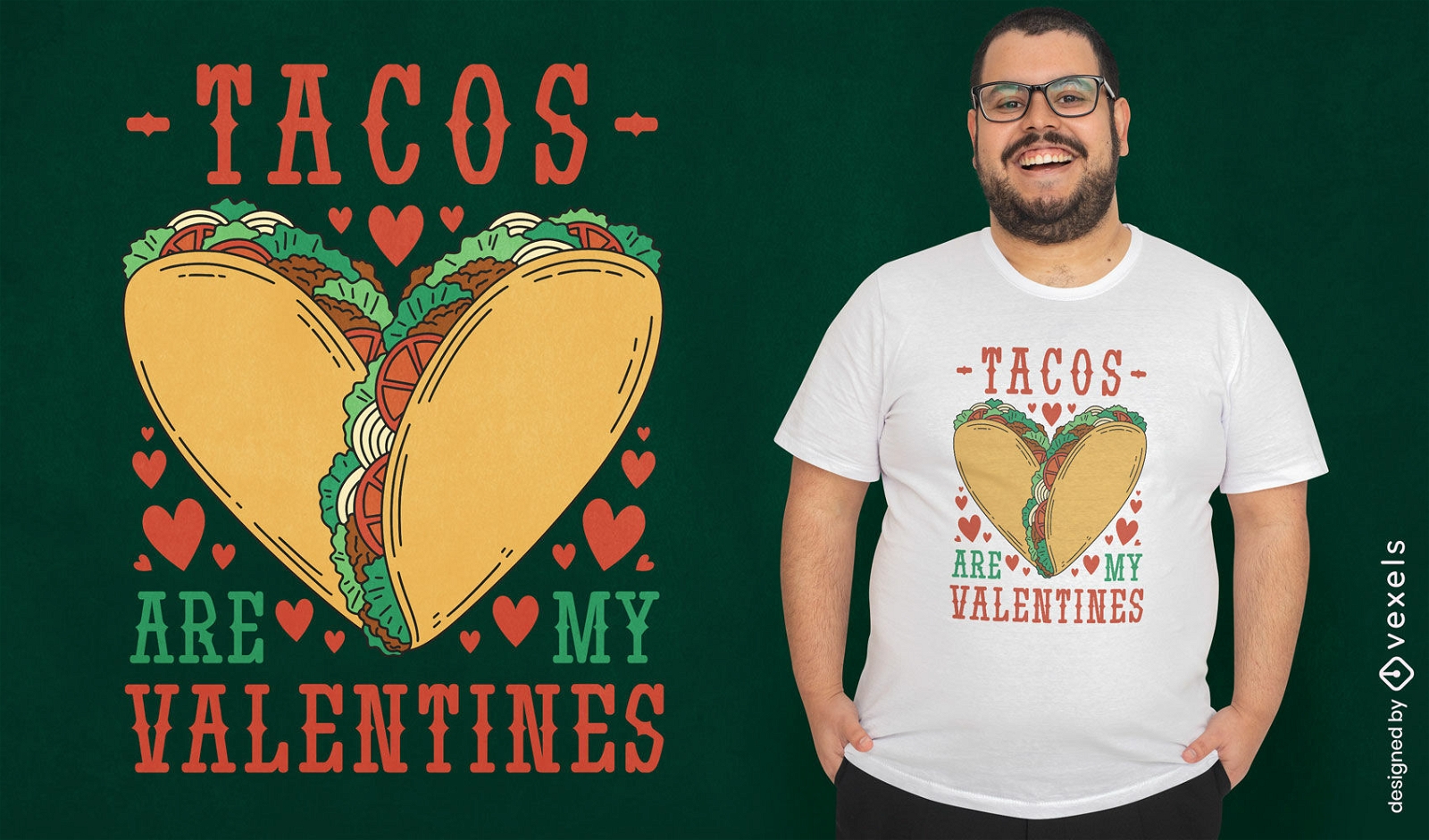 Diseño de camiseta de amor de taco