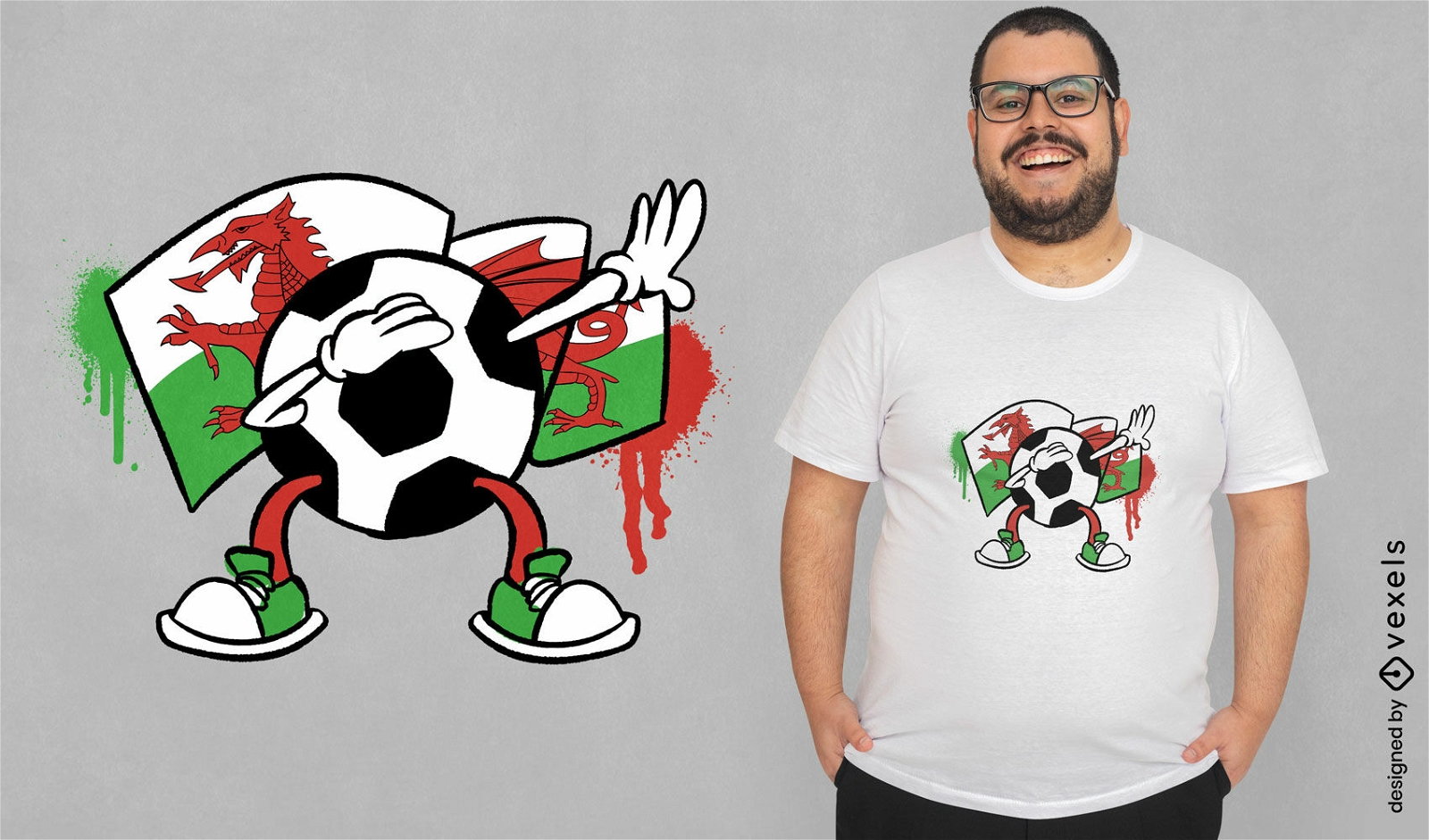 Wales-Fußball-T-Shirt-Design