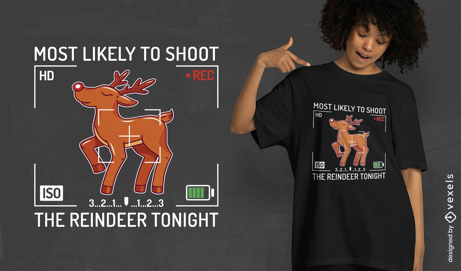 Dise?o de camiseta de fotograf?a de renos.