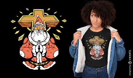 Santa praying t-shirt deisgn
