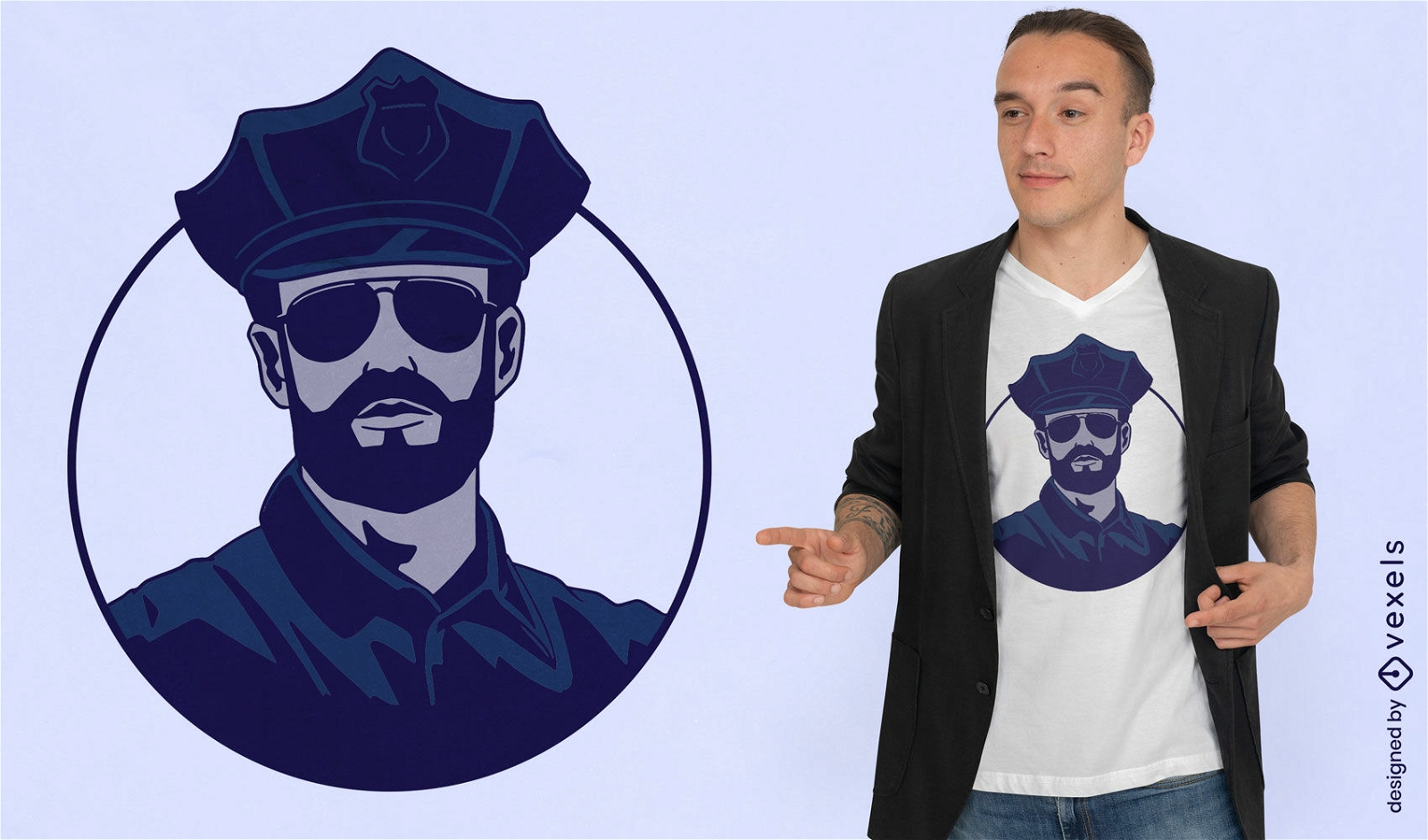 Cool policeman t-shirt design