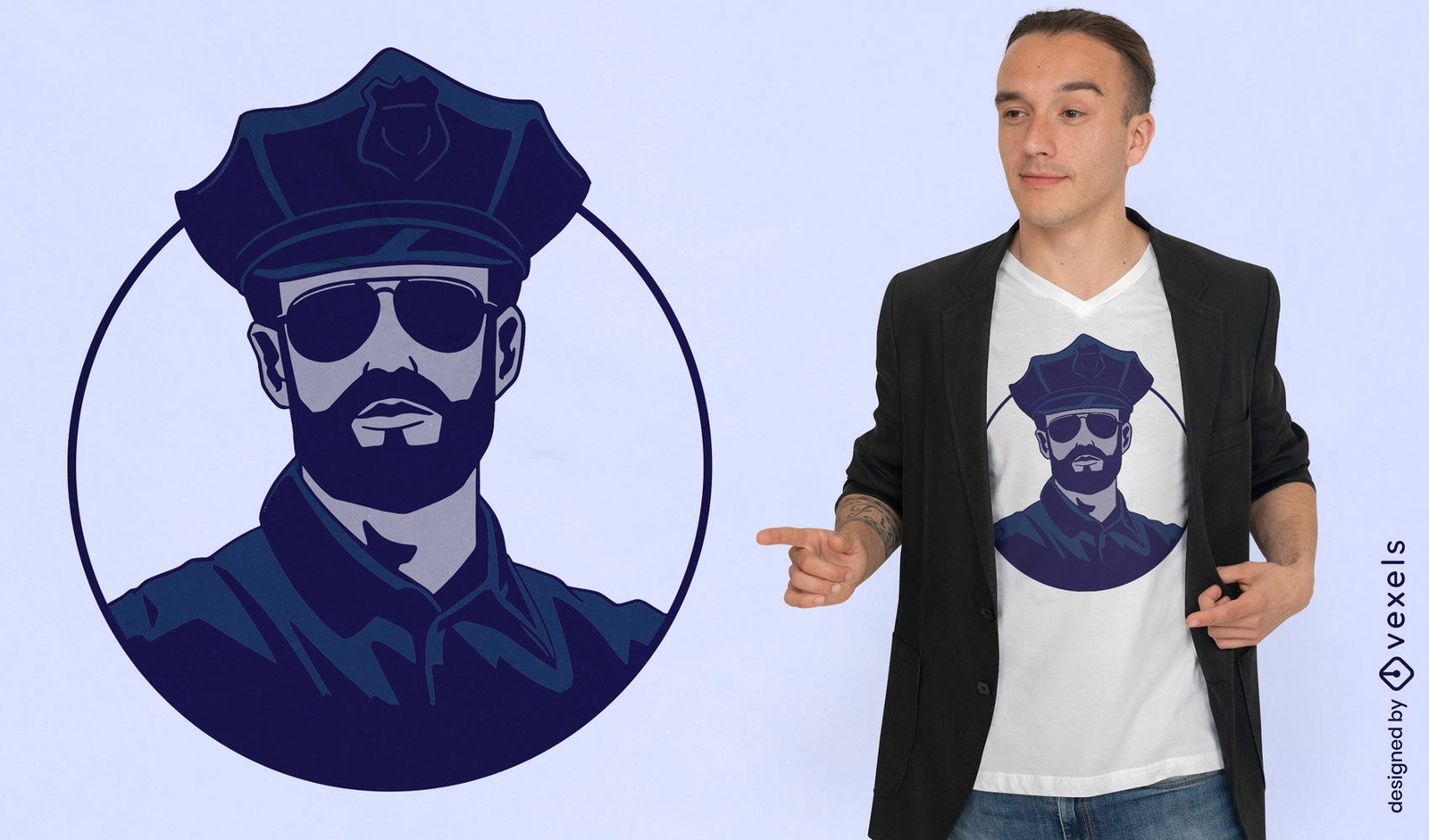 Genial diseño de camiseta de policía