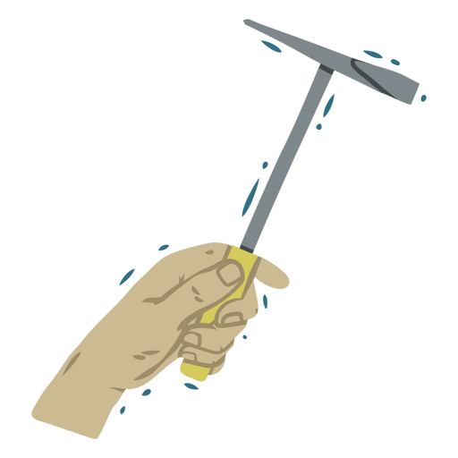 Hand hält ein Hammersymbol PNG-Design