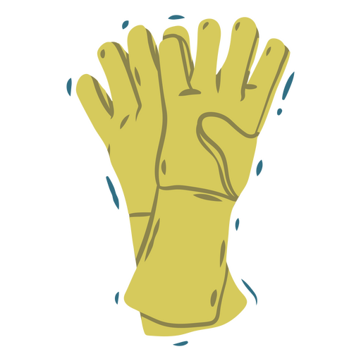 Paar gelbe Handschuhe PNG-Design