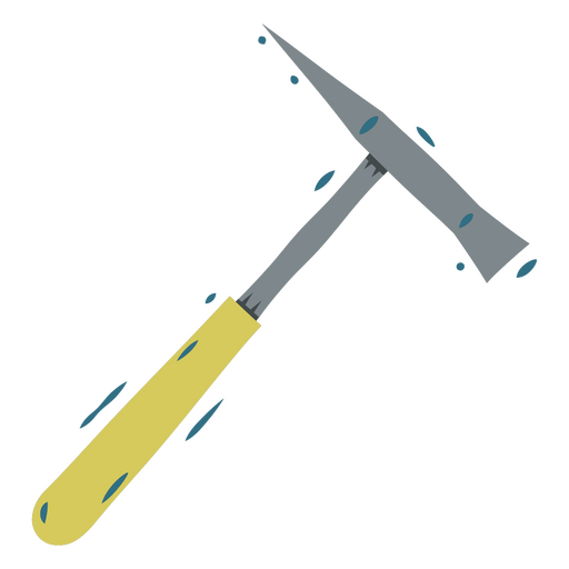 Hammer with a yellow handle PNG Design